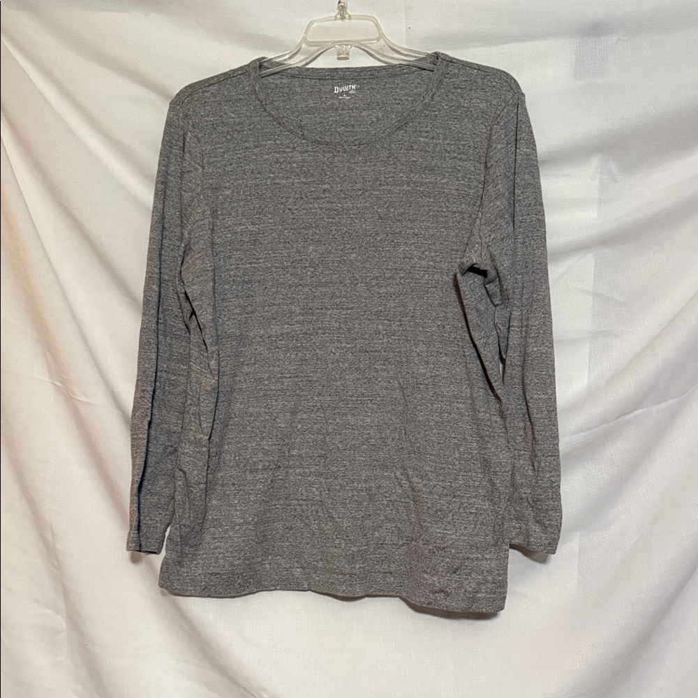 Duluth 1X Charcoal Long Sleeve Women's Top cotton